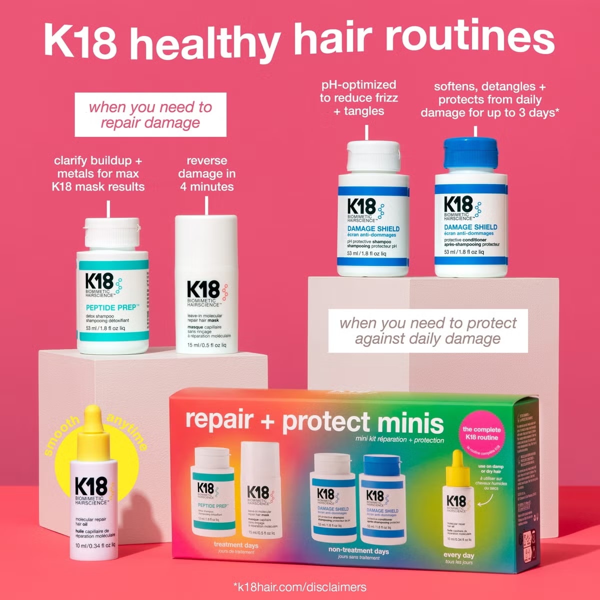 K18 Biomimetic Hairscience Repair and Protect Minis